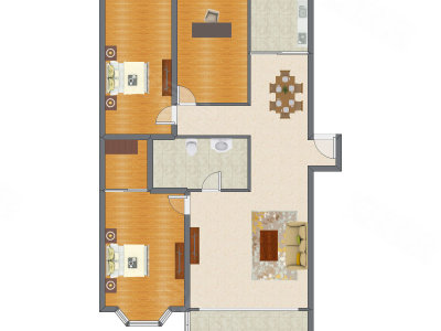 3室2厅 148.12平米户型图