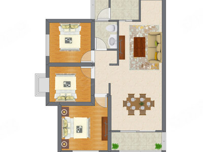3室2厅 91.76平米