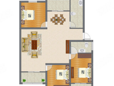 3室2厅 106.31平米