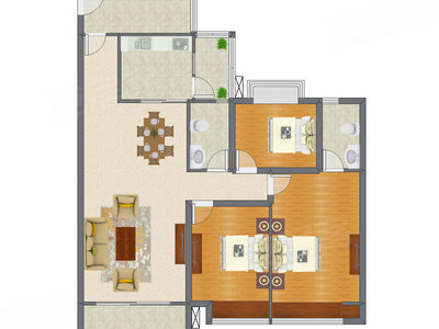 3室2厅 134.47平米户型图