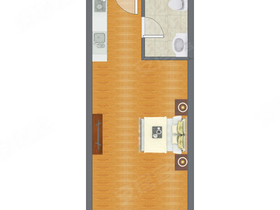 1室0厅 49.83平米户型图