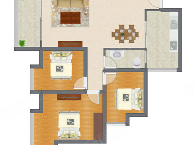3室2厅 99.81平米