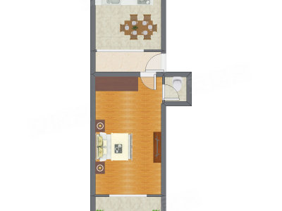 1室0厅 53.00平米户型图