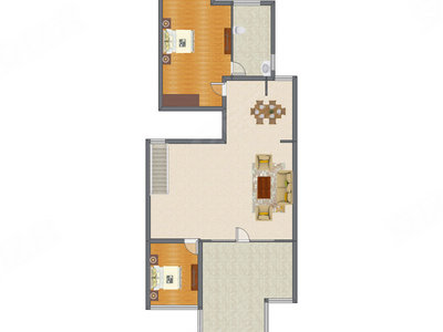 2室2厅 145.22平米户型图
