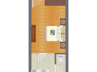 1室0厅 30.90平米户型图