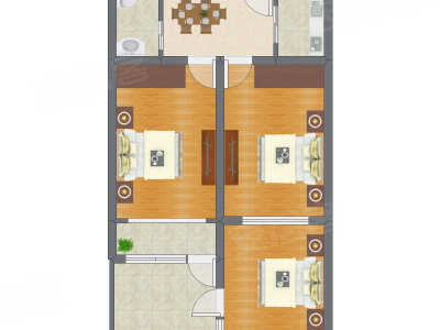 3室1厅 69.11平米