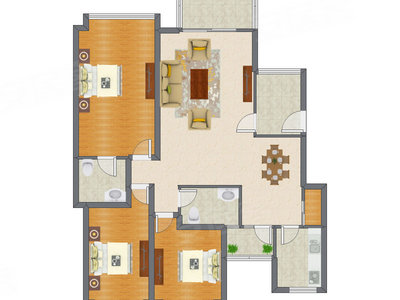 3室2厅 148.80平米