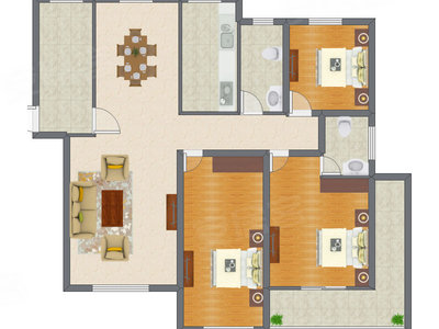 3室2厅 118.20平米