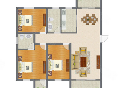3室2厅 99.26平米