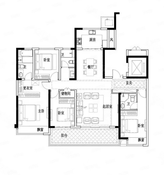 三盛·璞悦观邸4室2厅3卫180㎡南北234万