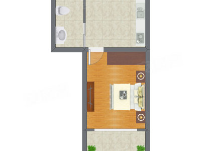 1室0厅 39.42平米户型图