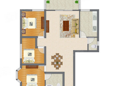 3室2厅 126.25平米