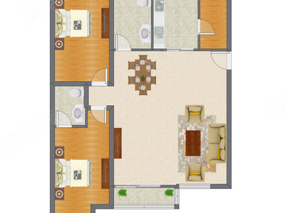 2室2厅 157.00平米
