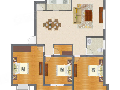 3室1厅 99.27平米
