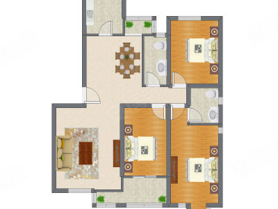 3室2厅 135.47平米