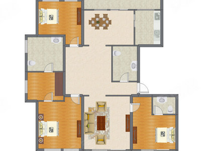 3室2厅 207.27平米户型图