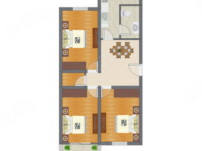 3室1厅 88.16平米