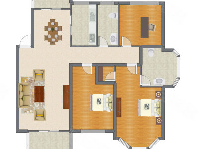 3室2厅 121.85平米