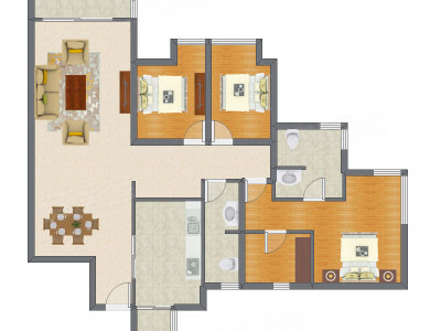 3室2厅 140.81平米