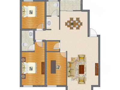 2室2厅 123.47平米