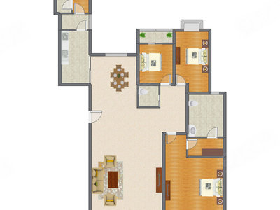 3室1厅 145.44平米