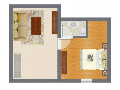 2室2厅 55.35平米户型图
