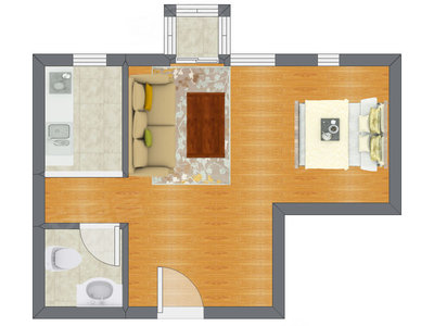 1室0厅 43.25平米户型图