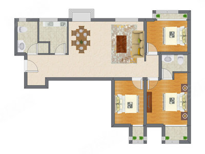 3室2厅 115.52平米