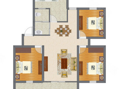 3室1厅 79.12平米