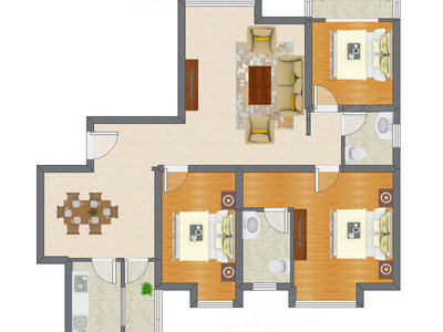 3室2厅 131.76平米