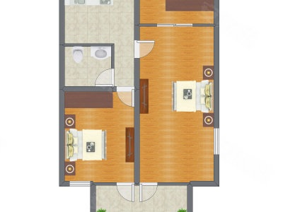 2室0厅 45.38平米