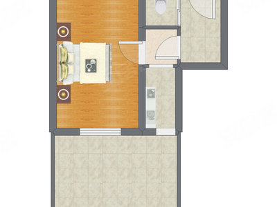 1室1厅 24.69平米