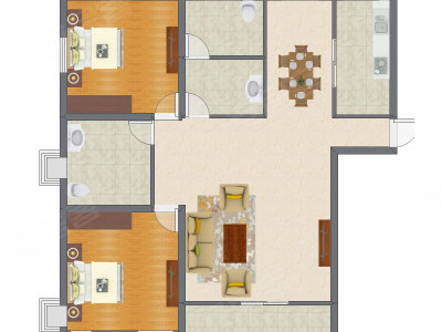 2室2厅 105.77平米