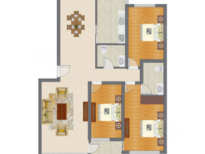 3室2厅 144.79平米