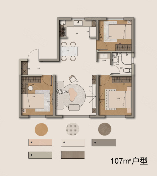 顺峰中央学府3室2厅1卫107㎡南北55万