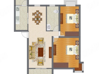 2室2厅 93.43平米