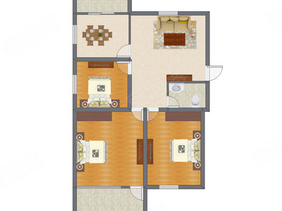 3室2厅 90.65平米