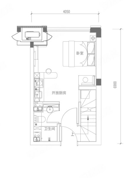 绿城桂语朝阳·悦尚LOFT3室0厅2卫42㎡西55万