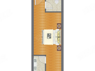 1室0厅 43.60平米