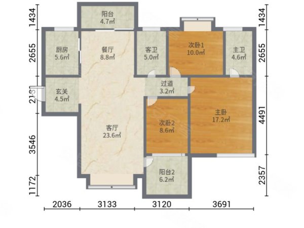 里维埃拉一期 3室2厅2卫 电梯房 精装修119平米,斗门租房-珠海58安居