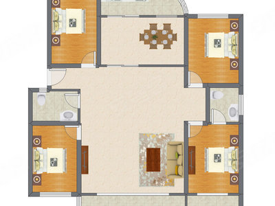 4室2厅 165.40平米