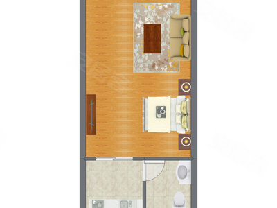 1室0厅 30.39平米户型图