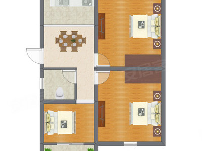 3室1厅 88.48平米