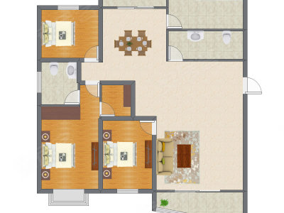 3室2厅 138.80平米户型图