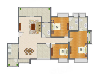 3室2厅 155.78平米