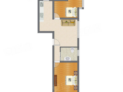 2室1厅 87.60平米