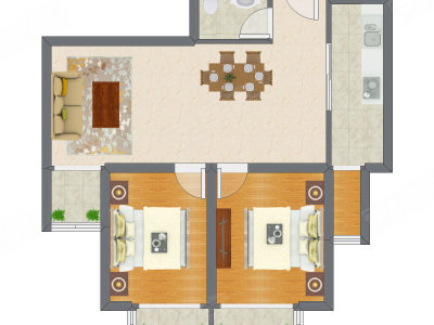 2室2厅 91.57平米