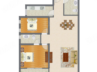 2室2厅 118.59平米