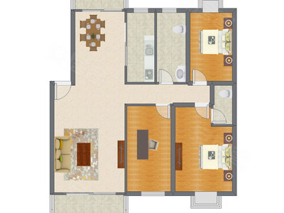 3室2厅 137.83平米户型图