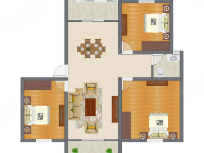 3室2厅 95.16平米